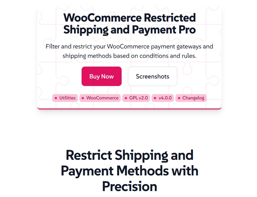 WooCommerce Restricted Shipping and Payment