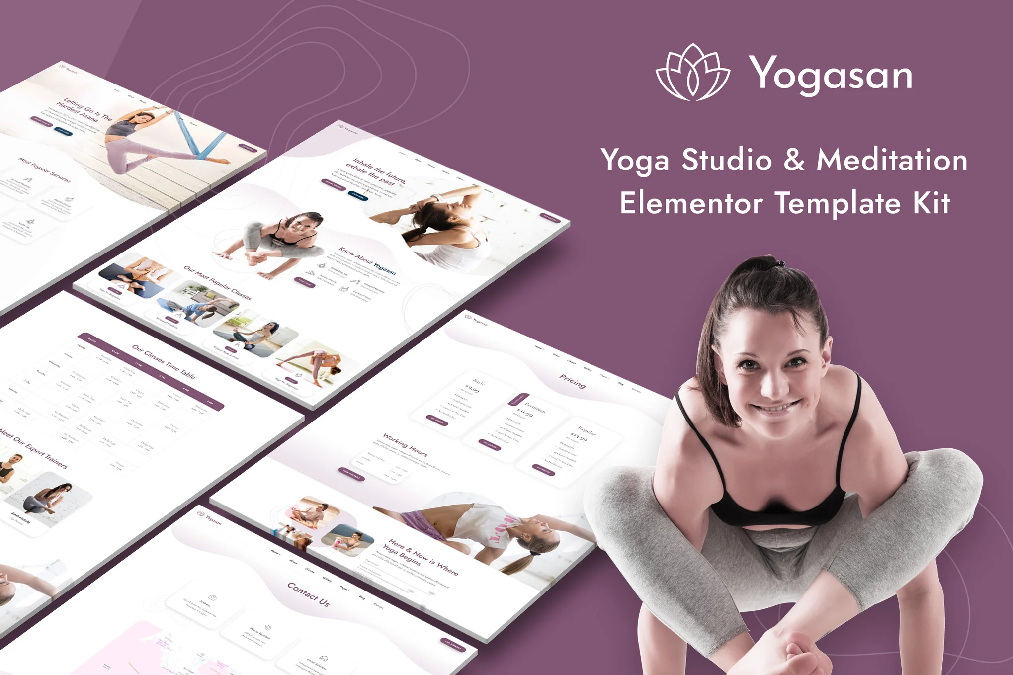 Yogasan – Yoga Studio and Meditation Elementor Template Kit