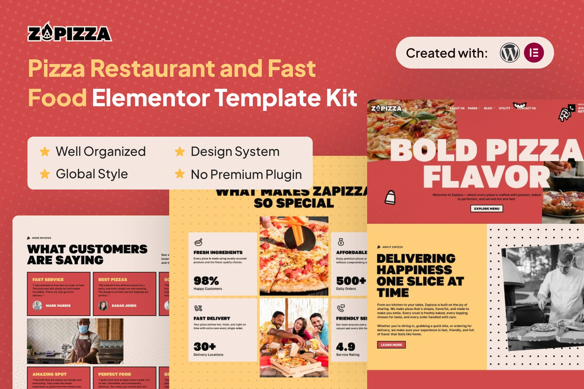 Zapizza – Pizza Restaurant and Fast Food Elementor Template Kit