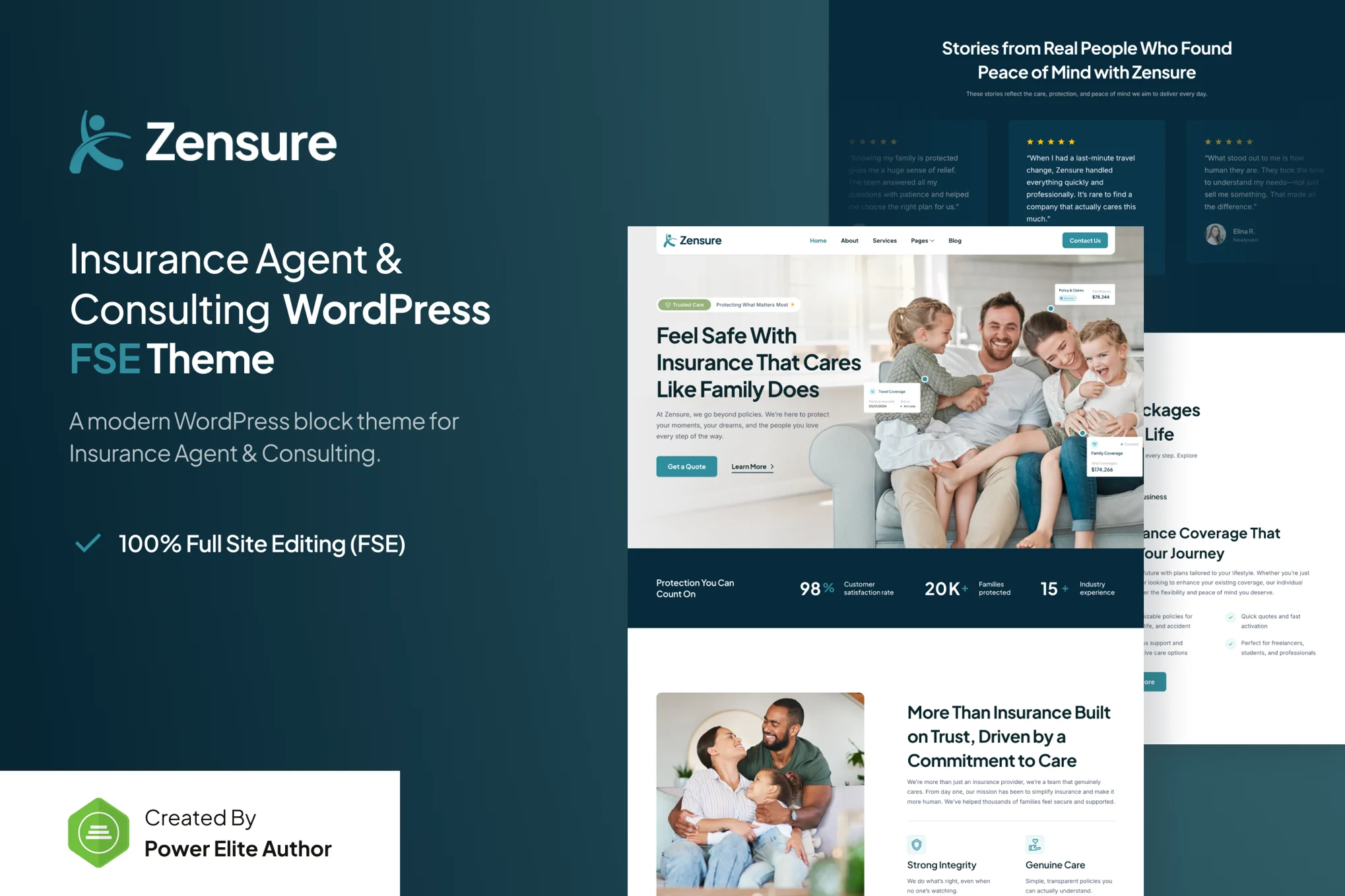 Zensure – Insurance Agent Gutenverse FSE WP Theme