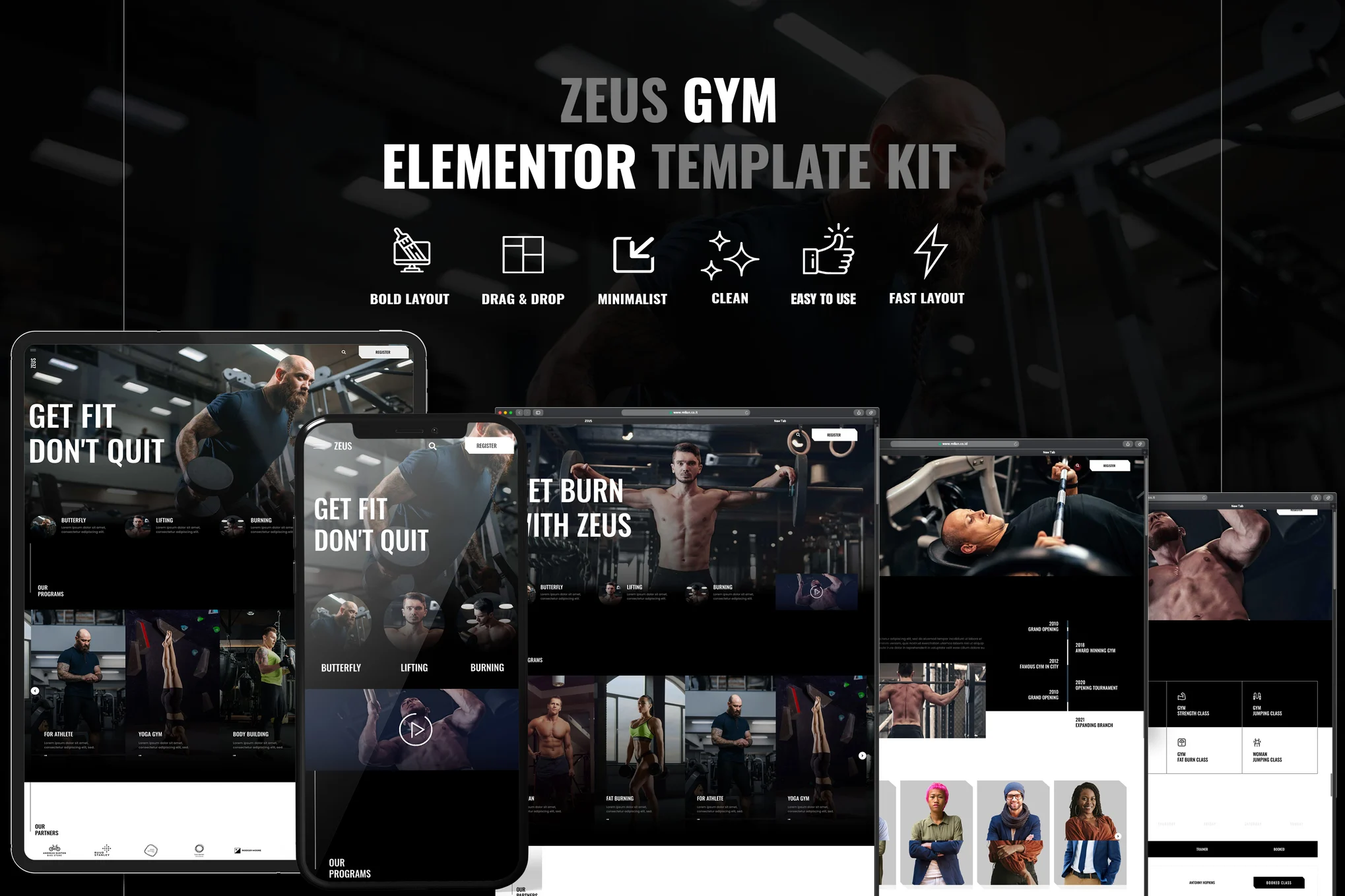 Zeus – Gym and Fitness Elementor Template Kit