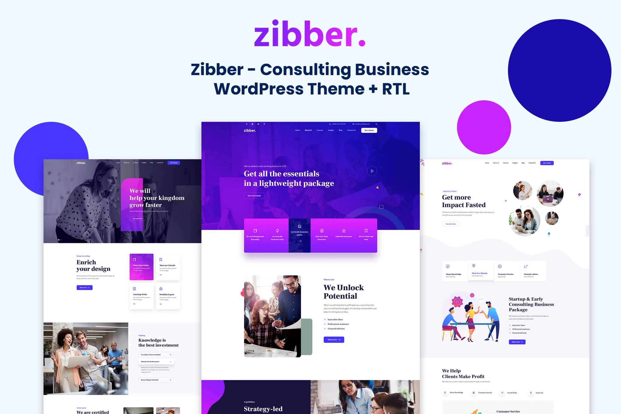 Zibber – Consulting Business WordPress Theme + RTL