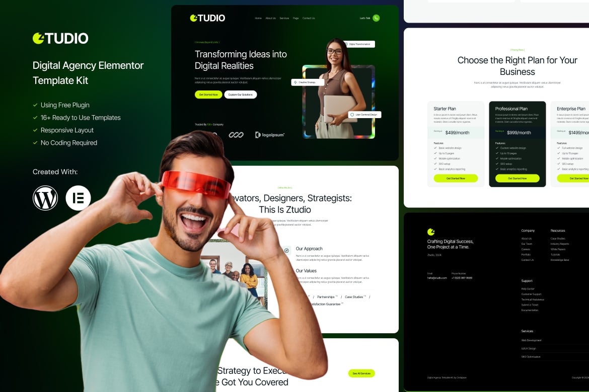 Ztudio – Digital Agency Elementor Template Kit