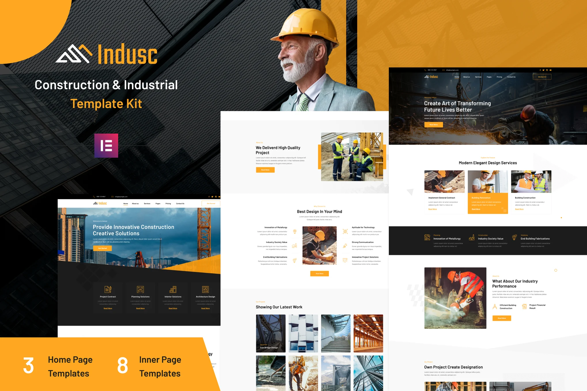 Indusc – Construction and Industrial Elementor Template Kit