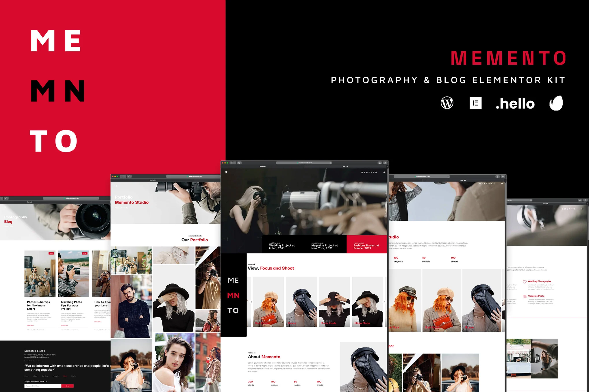 Memento – Photography and Blog Elementor Template Kit